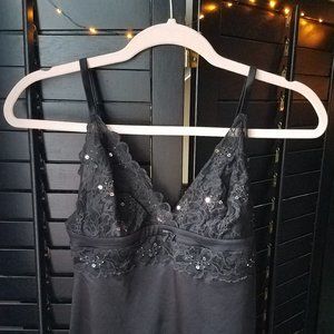 Victoria's Secret Black Satin and Lace Bra Cami